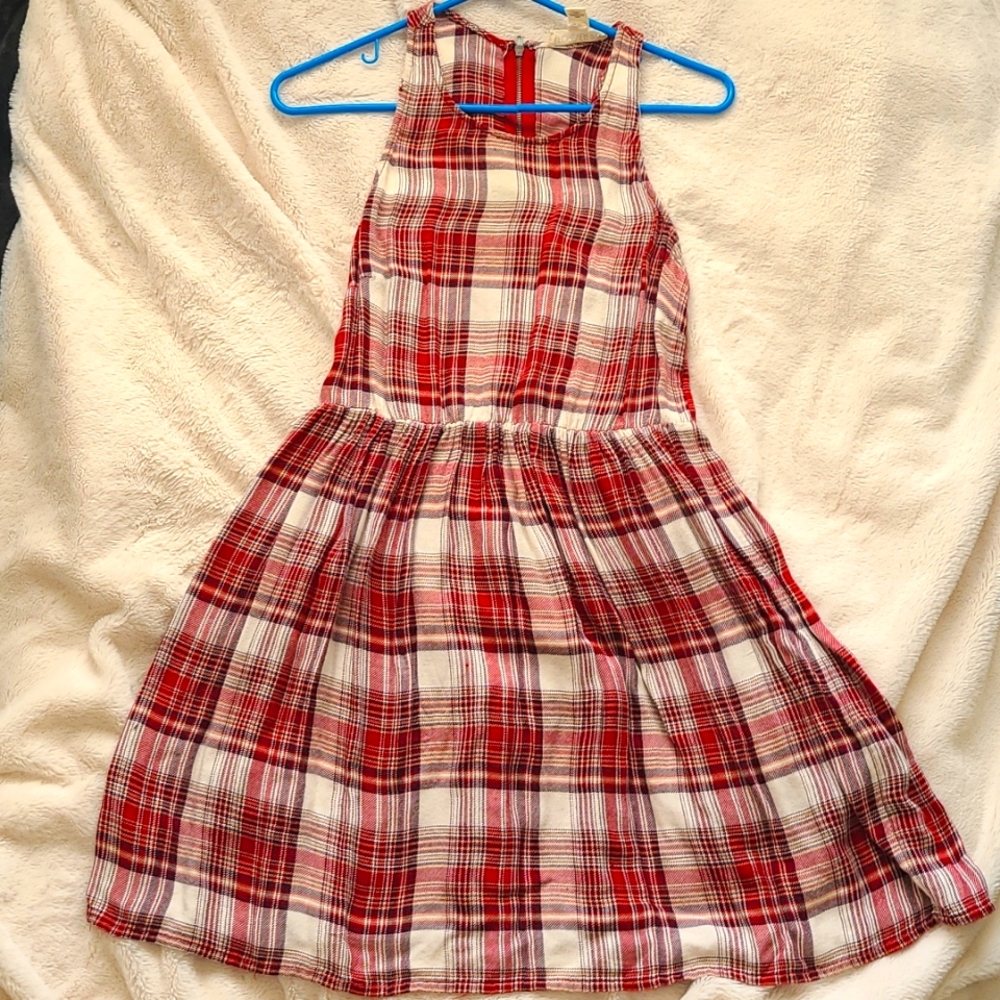 Red and White Flannel Dress - Forever 21